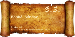 Boskó Sándor névjegykártya